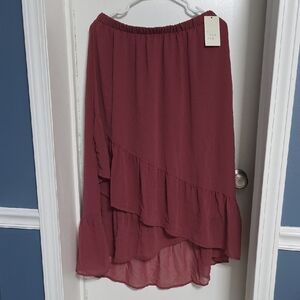 a new day Dusty Rose Layered A-Line Skirt